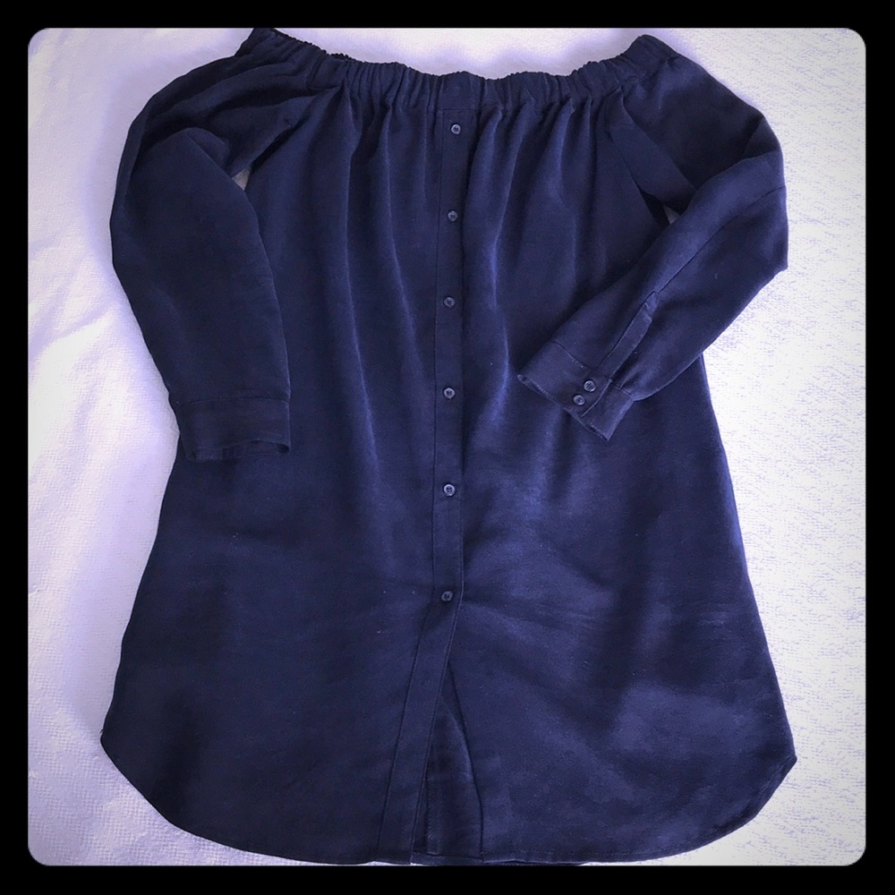 H&M Blue Button Down Dress Sz4